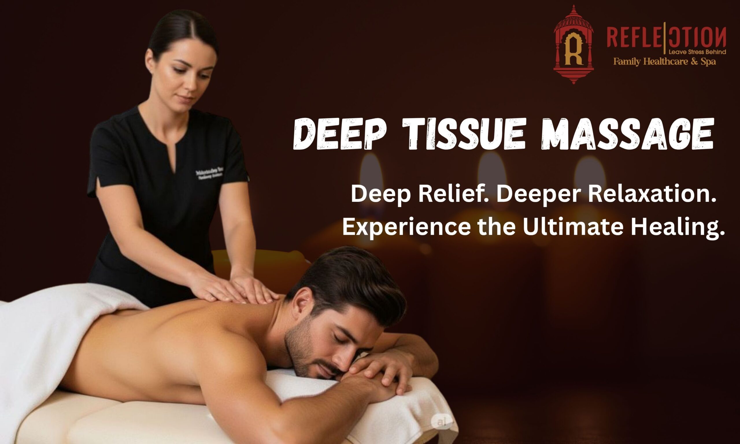 Deep Tissue Massage: Deep Relief. Deeper Relaxation. Experience the Ultimate Healing.